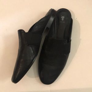 Frye Black Leather Mules